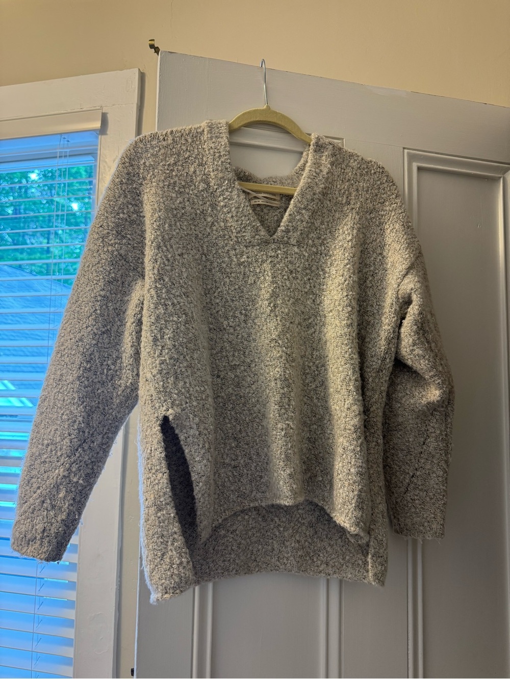Urban Outfitters Cream Bouclé V-Neck Sweater